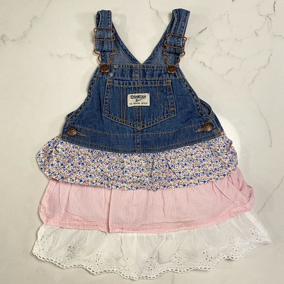 OshKosh Denim Overalls Jumper Dress - Picture 1 of 3